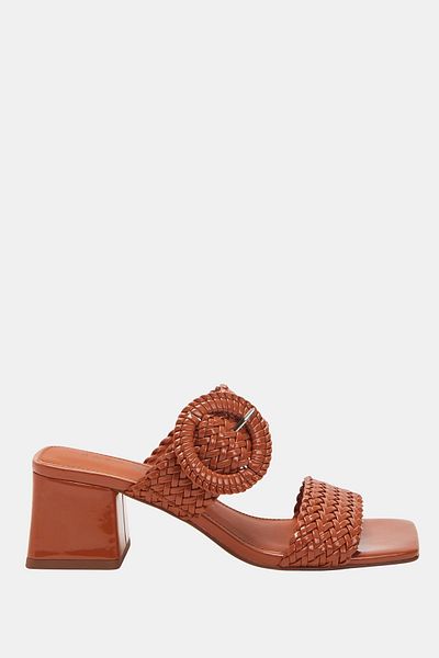 Katy Perry Gemm Woven Tan Color Women's Heeled Slippers