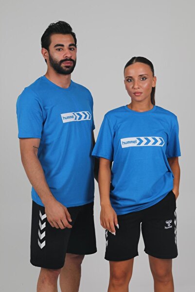 hummel Armin Pro Saks Синя бавовняна футболка з круглим вирізом
