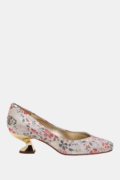 Katy Perry Pantofi cu toc pentru femei Laterr Pump, crem, cu modele florale