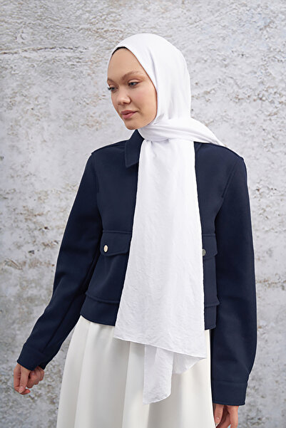 ARMANDA Şal din bumbac jazz - alb zdrobit