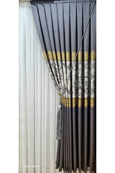 ISSA TEKSTIL Issa Fon Perde Pano Antrasit Gri ((tek Kanat))(sık Pile) En (100...