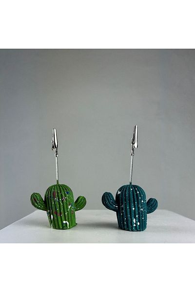 oasis decoration Dark Green Cactus Splash 2-Piece Note Holder Set