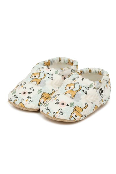 Ella Bonna Cat Patterned Baby Booties - Non-Slip Sole, Home Boots and Nursery Slippers