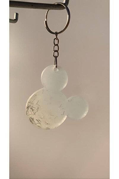 MISS GOLDEN سلسلة مفاتيح فضية مطرزة باللون الأزرق الجليدي من ميكي ماوس - هدية...