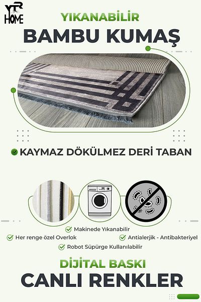 YTR HOME Μπαμπού ύφασμα αντιολισθητική βάση Μοκέτα μπάνιου που πλένεται ανθεκτικό σε λεκέδες χαλάκι μπάνιου 60x100cm