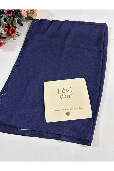 Levidor Premium Diamond Stone Shawl Navy Blue Dxs0305