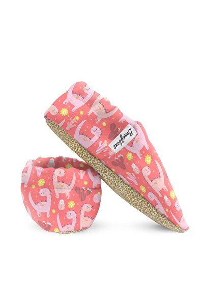 Bunnybons Pembe Dino Kaydırmaz Taban Bebek Patik