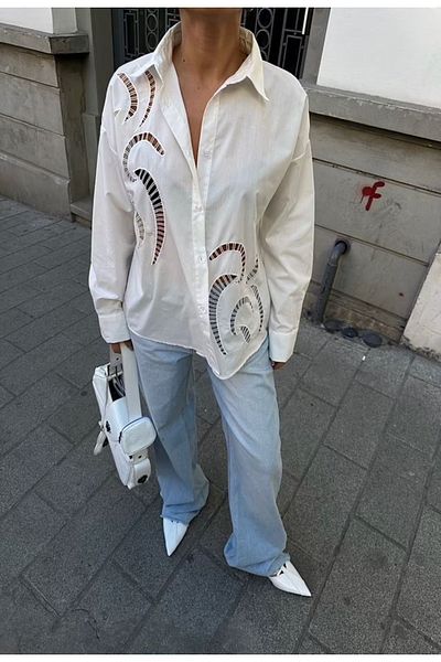 HZL Embroidery Detailed Embroidery Shirt