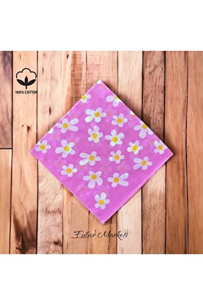 Fular Marketi Daisy Unisex Daisy Pattern Bandana - Προσθέστε 4 προσφορές πληρωμής 3, 100% βαμβάκι, ροζ