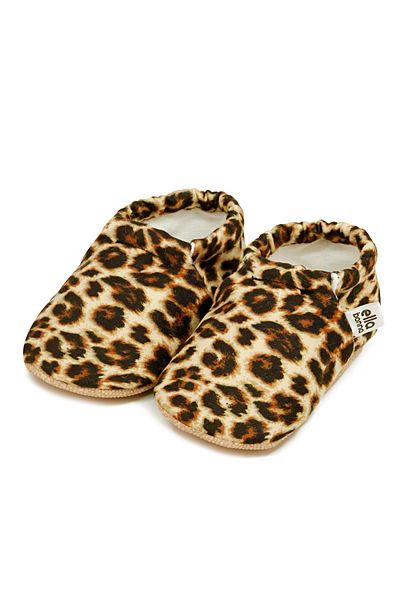 Ella Bonna Non-Slip Sole Leopard Baby Booties, Home Boots Slippers Nursery Shoes Slippers