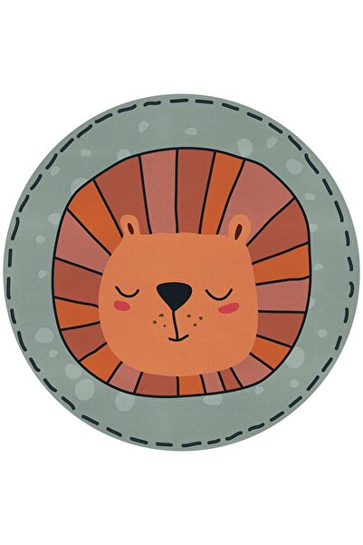 Depoba Marta Şönil  Antibakteriyel Yıkanabilir Kaymaz Pamuk Tabanlı Yuvarlak Çocuk Halısı