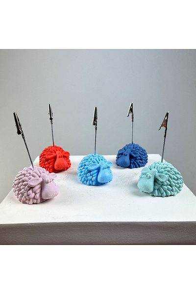 oasis decoration Lamb Note Holder Set of 5 (coral-gray Blue-Pink-light Blue-mint)