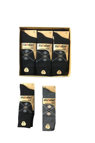 Dündar Men's Plus Lambswool Wool Socks 5909 - 6 Pieces