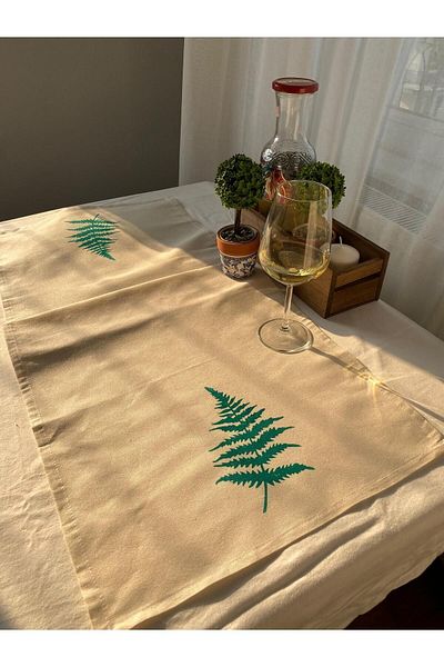 Soft Colours Παραδοσιακό Ξύλινο εμπριμέ 100% βαμβακερό δρομέας - 40x140 cm