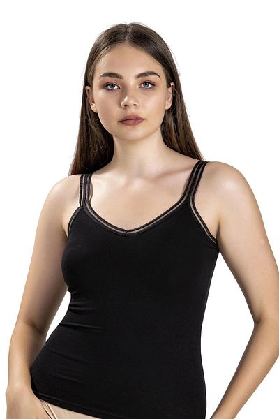 Jiber Women's V-Neck Rope Strap Undershirt 553 - 9 Pieces