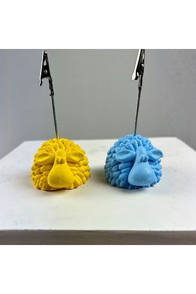 oasis decoration Lamb Note Holder Set of 2 (yellow - Light Blue)