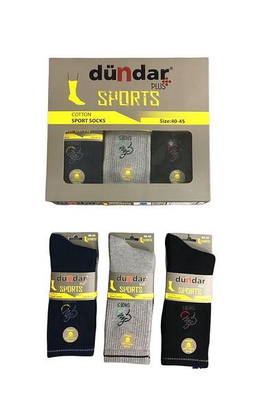 Dündar Men's Plus Sports Tennis Tan Towel Socks - 6 Pieces