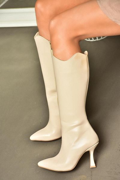 Fox Shoes Γυναικείες μπότες με λεπτό τακούνι δέρμα