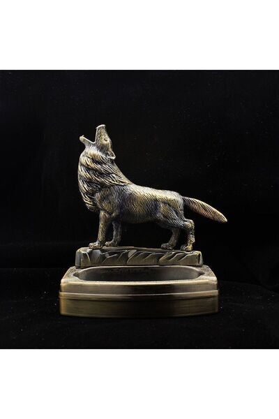 Genel Markalar Çakmak kurt figürlü gazlı aynı zamanda küllük ofis hediyelik