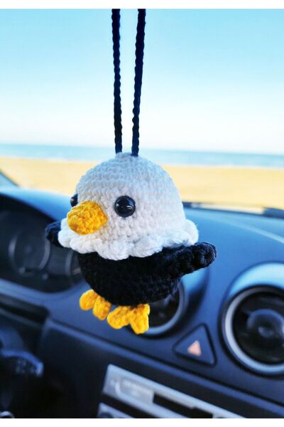 Neşeli Oyuncak Sevimli Bebek Kartal, El Yapımı Araba Aksesuarı, Oto Dikiz Ayn...
