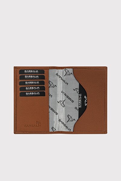 Garbalia Unisex Tan Passport Case - Genuine leather, Card Holder Compartment