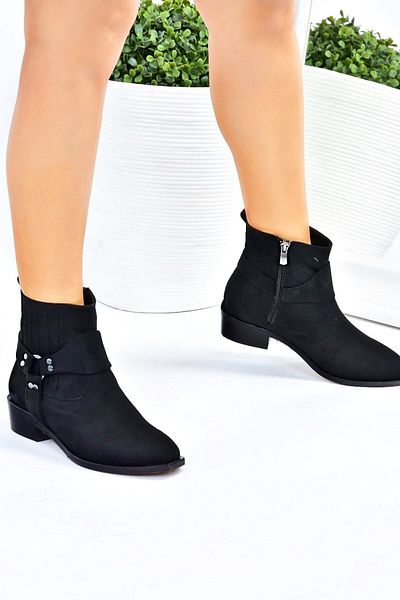 Fox Shoes Černé semišové dámské boty L252032502