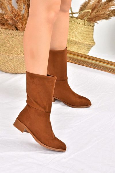 Fox Shoes Hellbraune Wildlederstiefel für Damen mit flacher Sohle, für den Alltag, L726597702