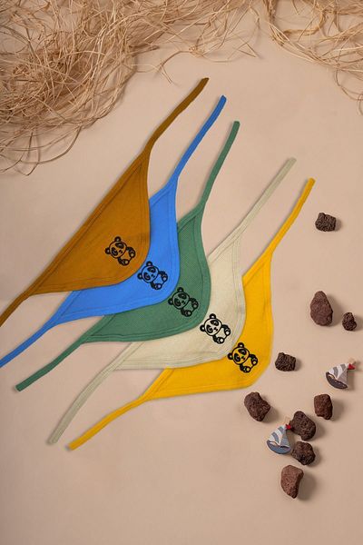 Maysa 100% Organic Cotton Colorful Patterned 5 Baby Bibs