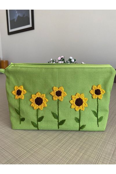 Handream Sunflower Field Fistic Green Scissors - Handbag and Bag Organizer