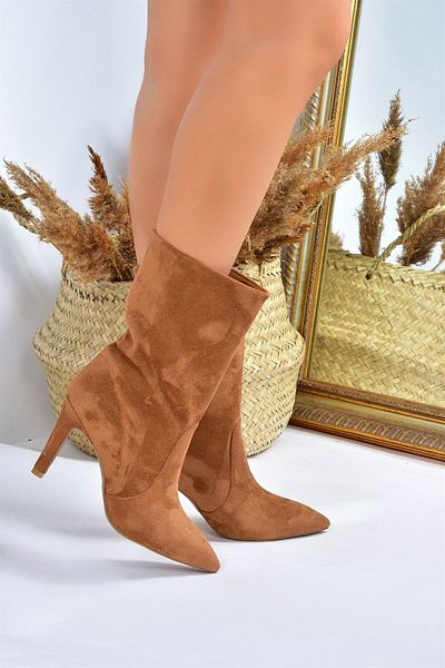 Fox Shoes Damenstiefel aus hellbraunem Wildleder L404891302