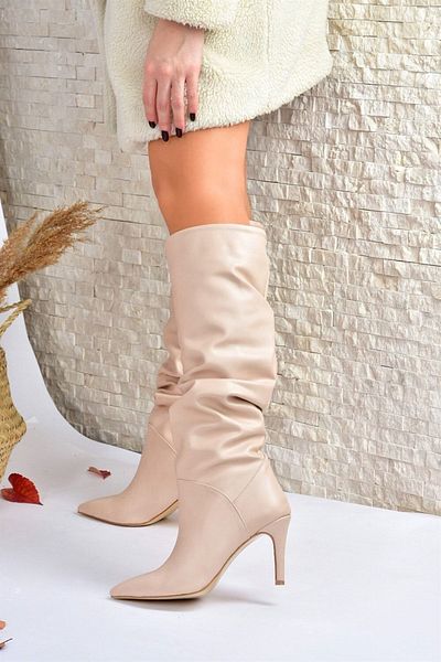 Fox Shoes Γυναικείες μπότες με λεπτό τακούνι δέρμα L572009609