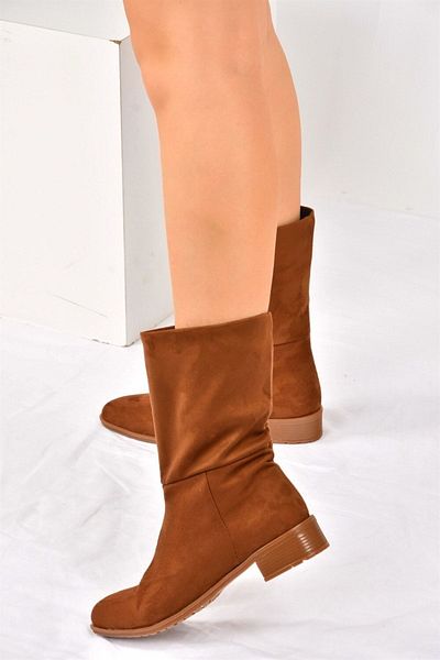 Fox Shoes Hellbraune Wildlederstiefel für Damen mit flacher Sohle, für den Alltag, L726597702