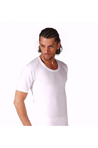 Seher Yıldız Men's Undershirt - 12-piece Short Sleeve Seher, 100% Cotton