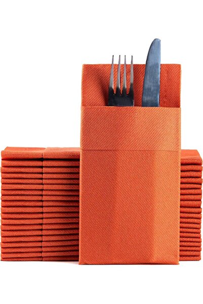 Meyart home 40x40 1/8 Napkin - Airlaid Tile Fabric, with Pocket, Pack of 50