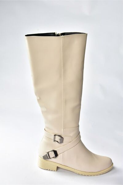 Fox Shoes Béžové krátké dámské kozačky na podpatku E726203409