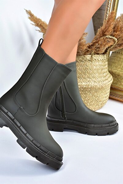 Fox Shoes Haki Kalın Tabanlı Günlük Kadın Bot L973794009