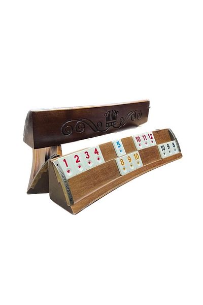 OTTOMAN GAMES King Oval Wooden Walnut Okey Set