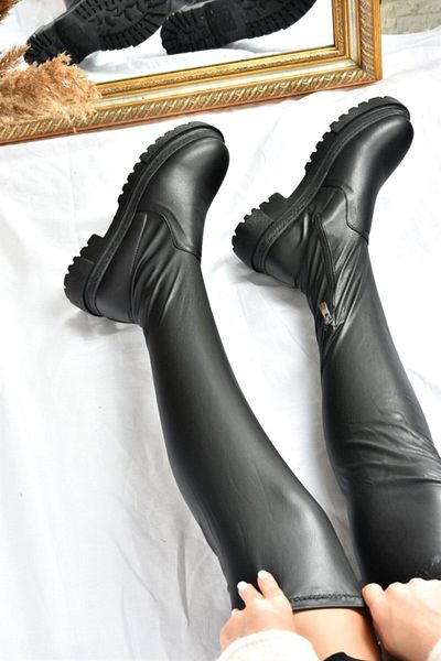 Fox Shoes Schwarze Stretch-Overknee-Damenstiefel L670125309