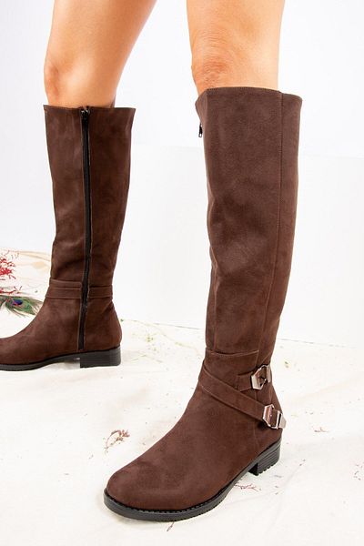 Fox Shoes Γυναικείες μπότες καφέ καστόρι E726203402