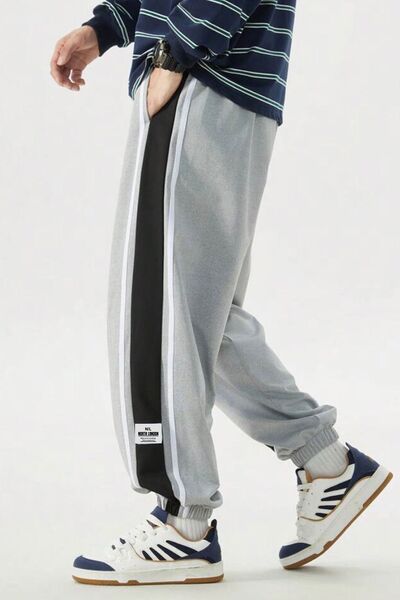 North London Ανδρικό ανδρικό παντελόνι με δύο κλωστές με λεπτομέρεια γκρι