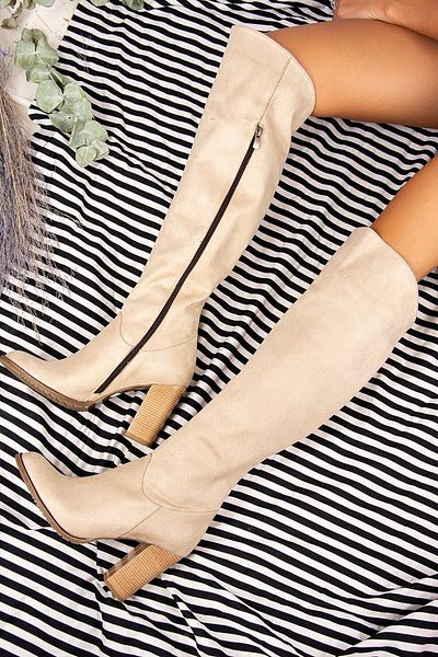 Fox Shoes Μπεζ Γυναικείες Μπότες A654018002