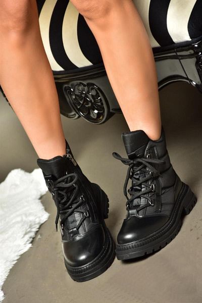 Fox Shoes R274510004 Black Fabric Thick Soled Women's Boots