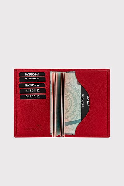 Garbalia Unisex Red Genuine leather Passport Case - with Card Holder Compartment