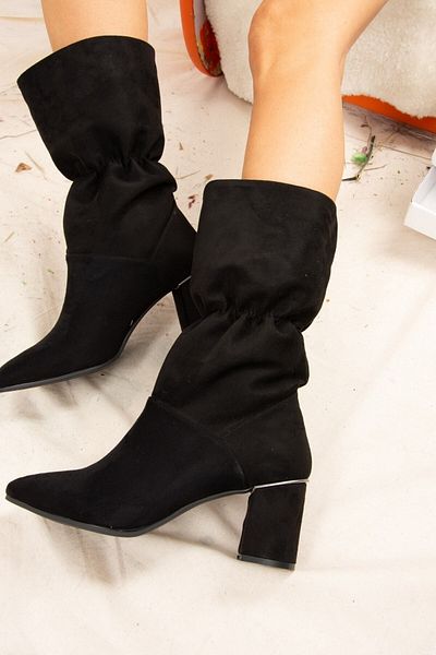Fox Shoes Μαύρα Suede Γυναικείες Μπότες J518016602