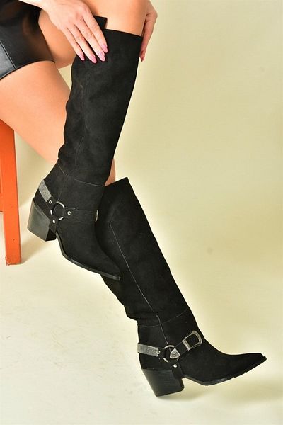 Fox Shoes Μαύρα καστόρι με χαμηλό τακούνι Cowboy Model Boots N882880702