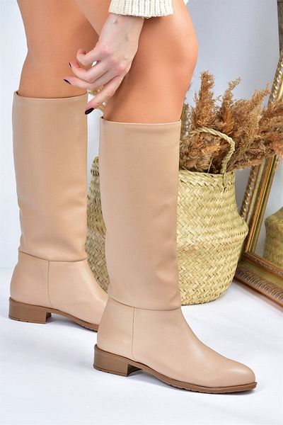 Fox Shoes Tan Flat Sole Daily Γυναικείες Μπότες L726600909