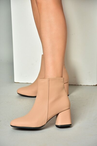 Fox Shoes Ten Nubuk Kalın Topuklu Kadın Bot L251089201