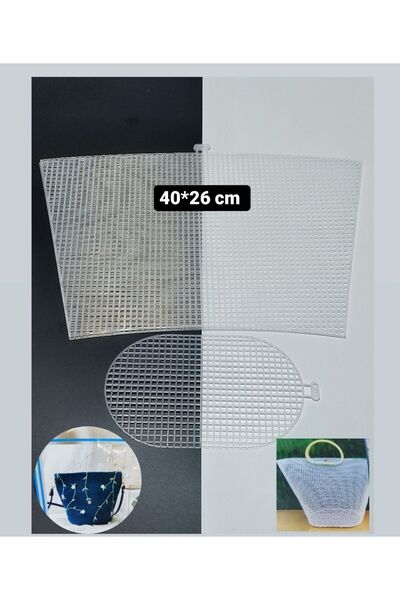 miraylahobi Plastic Canvas 3 Piece Bag White