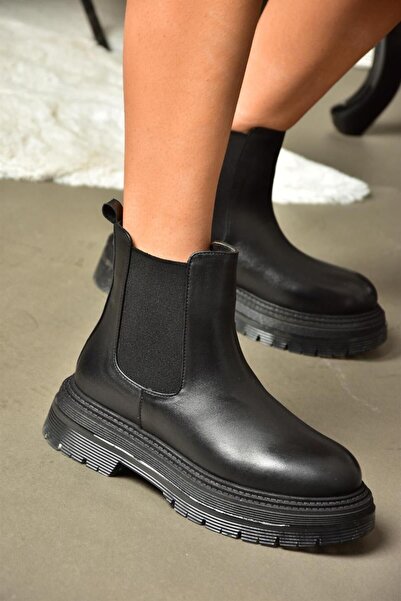 Fox Shoes R555235103 حذاء نسائي من الجلد الطبيعي باللون الأسود