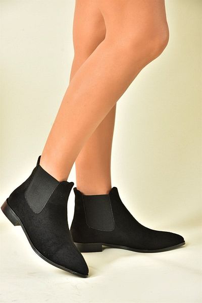 Fox Shoes Černé semišové denní dámské boty N272120502